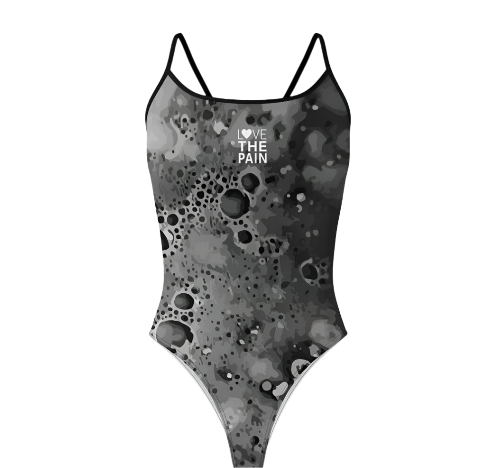 Black & White Design Love The Pain Women Swimsuit One-piece Swimwear Functional Training Swimsuit