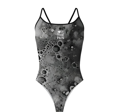 Black & White Design Love The Pain Women Swimsuit One-piece Swimwear Functional Training Swimsuit