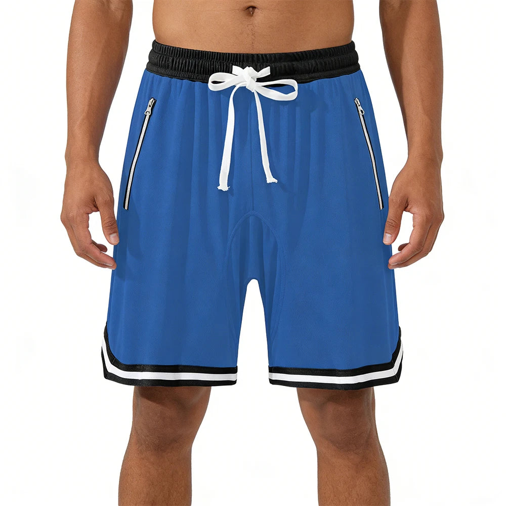Men Casual Gym Mesh Short Lightweight Breathable Jogger Training Short Pants with Drawstring and Zip Pockets Multi-Color Options