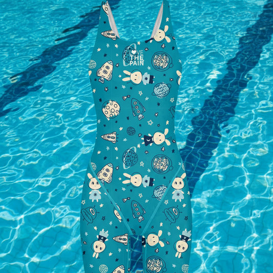 Love The Pain Female One Piece Swimsuit Bodysuit Multifunctional Training Professional Sports Competition Swimwear Bathing Suit