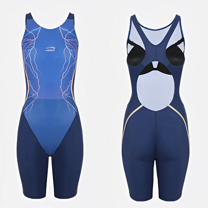 Professional Racing Triathlon Suit Blue Slim One Piece Swimsuit Female Sports Swimwear Women Bathing Swimming Swim Suit