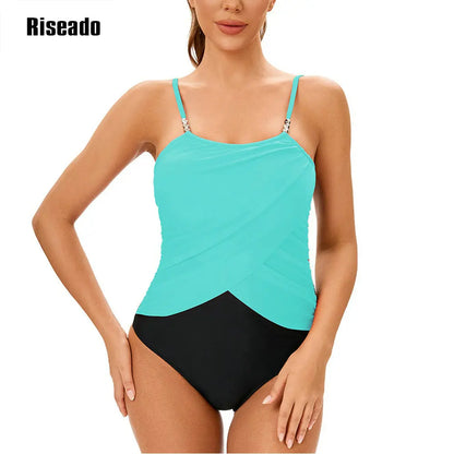 Women's Swimsuit One Piece Swimwear Square Neck Tummy Control with Adjustable Spaghetti Straps