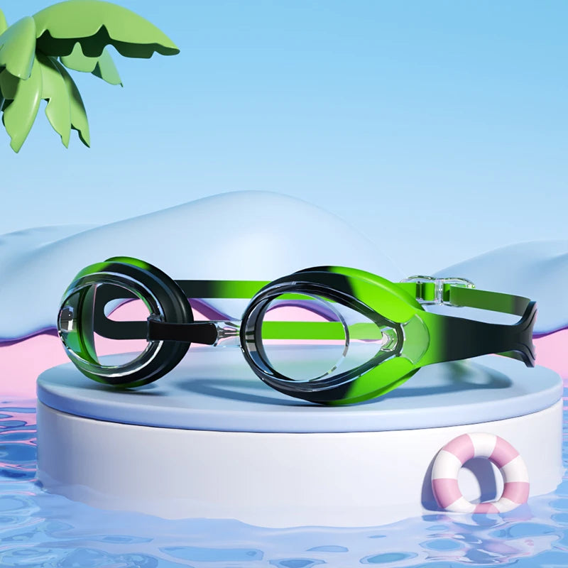 Kids Swimming Goggles Anti-fog Waterproof HD View Children Swim Goggles for Boys and Girls Electroplate and Clear Lens to Choose