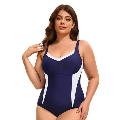 Plus Size Swimsuit Women's One Piece Swimsuit Block Color One Piece Bathing Suit Beach Outfit Sport Swim Suits