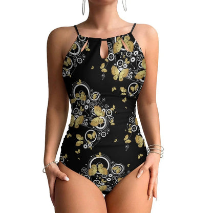 Butterfly Swimsuit Colorful Animal Women Swimwear One-Piece Stylish Swimsuits Holiday Pool Push Up Cut Out Beach Outfits