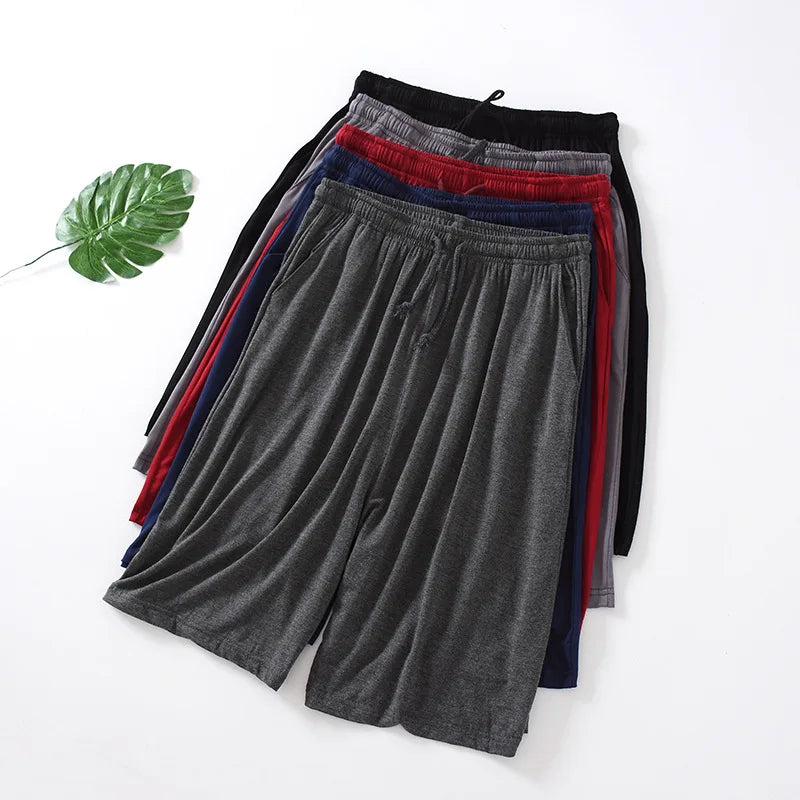 Plus Size 7XL 8XL Casual Sleep Shorts for Men Casual Modal Men's Pajamas Shorts Summer Soft Five Points Cotton Beach Shorts Male