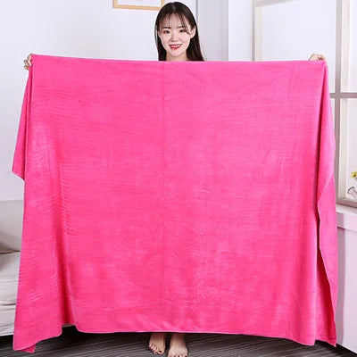 Larger thicker increase microfiber bath towel, absorbent ,quick-drying, super soft hotel bath towel to wear bath towel