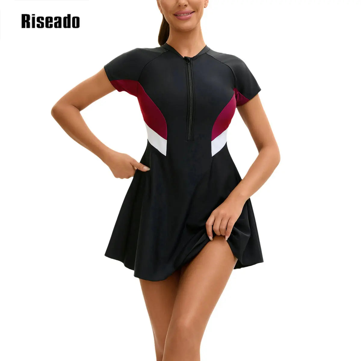 Two Piece Swim dress Swimsuits for Women Tummy Control Swim Dress Cute Modest Skirt Bathing Suit Full Coverage