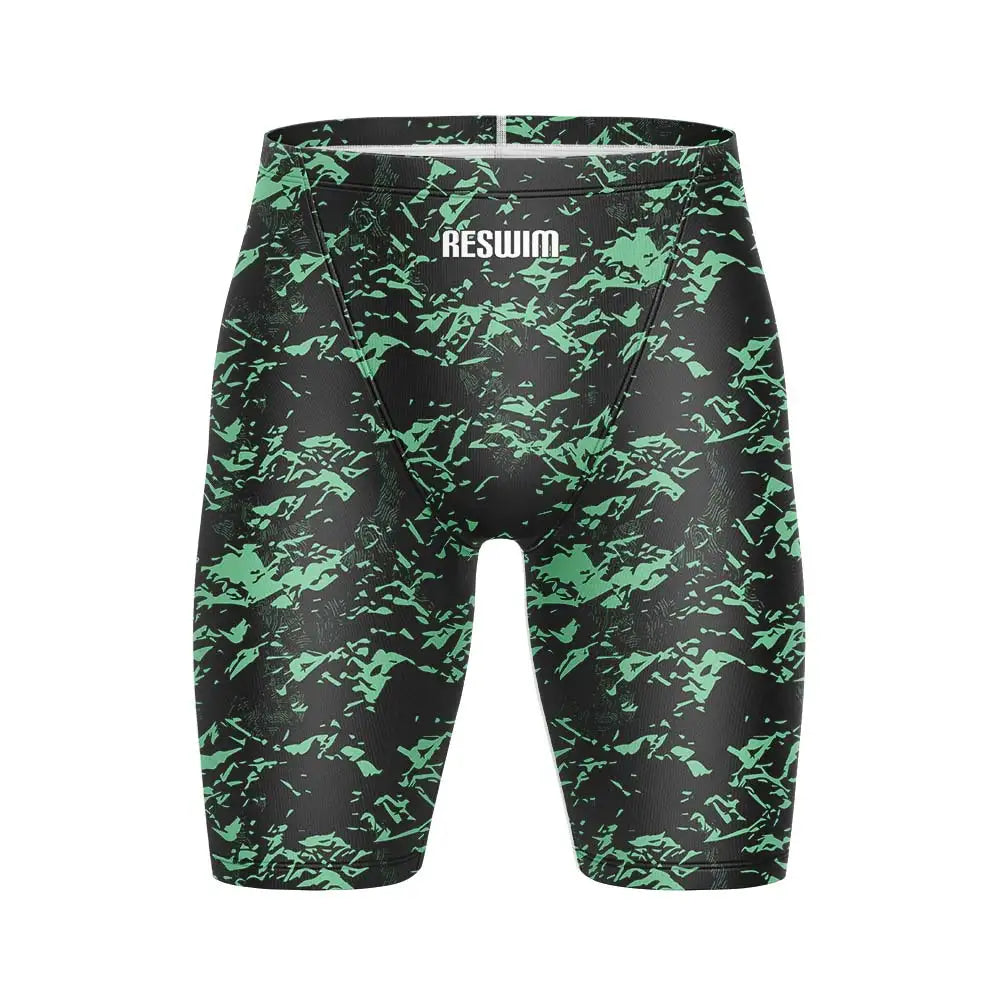 Men's Print Jammer Swimsuit Swimming Trunks Beach Tights Shorts Athletic Training Swimwear Sports Swim Rash Guards Pants