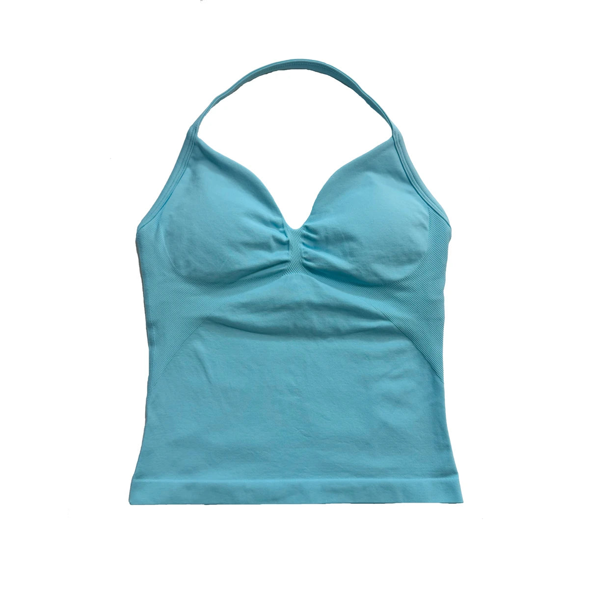 Longline Strappy Top for Women Halterneck Yoga Top Shirts Seamless Workout Gym Top Fitness Gym Clothing