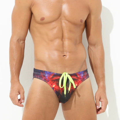 Fashion Print Swimwear Mens Swim Briefs Low Waist Men Swimming Trunk Shorts Pool Men's Bathing Suit Beach Surfing Man Swimsuit