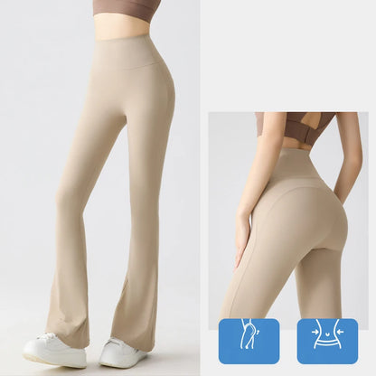 Spring Summer Micro Flared Sharkskin Leggings Women Tight Elastic Horseshoe Pants Sport Fitness Yoga Flared Pants