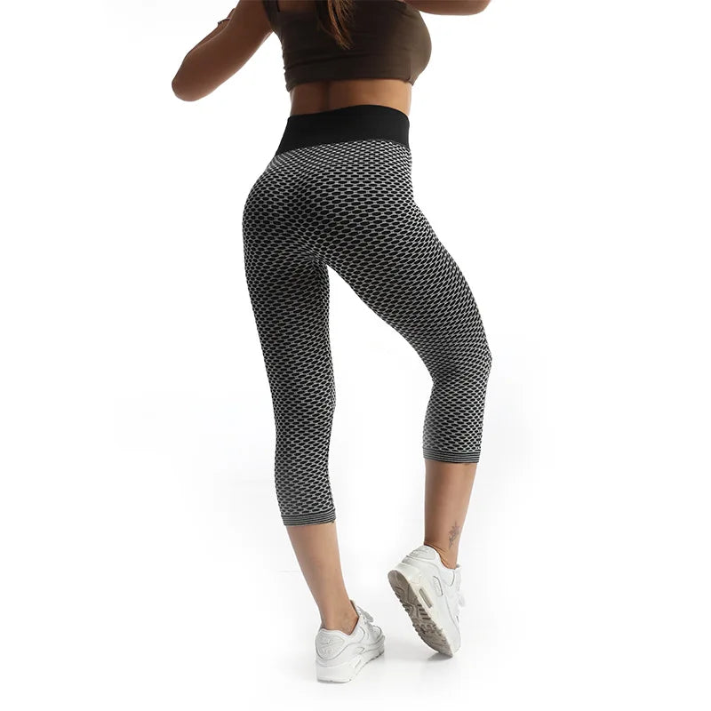 YSDNCHI Push Up Leggings Breathable Workout Capris Sport Leggins Seamless High Waist Mid-Calf Women Gym Fitness Yoga Clothing