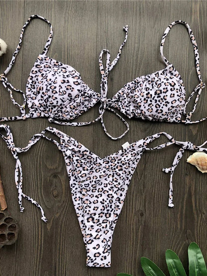Ruffle Frilled Micro Thong Bikini Women Swimwear Female Swimsuit Two-pieces Bikini set String Bather Bathing Suit Swim