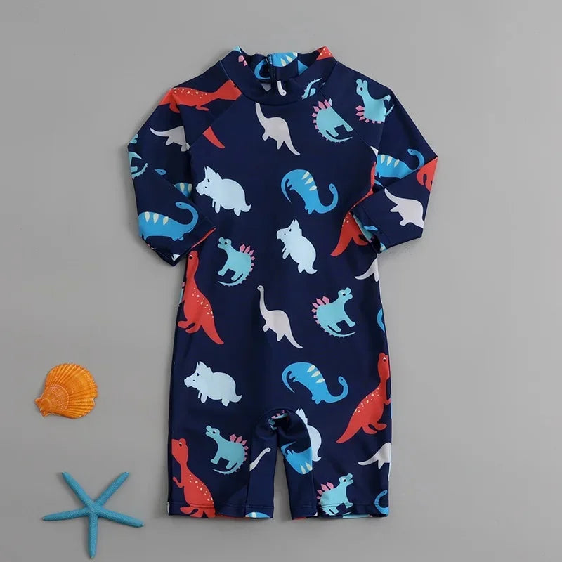 Children's One-Piece Swimsuit Quick-Drying Beachwear for Boys And Girls Baby Swimwear Sun Protection Hot Spring Swimming Costume