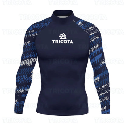 Swimming Rashguard Surfing T-shirts Men Long Sleeve Rash Guard Basic Skins Swimwear UV Protection Beach Diving Surfing Clothing