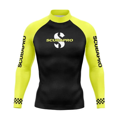 Men's Surfing Wear Swimming Diving T-Shirts Long Sleeve Rash Guard Swimwear Elasticity Beach Surfing Sun Protection Clothing