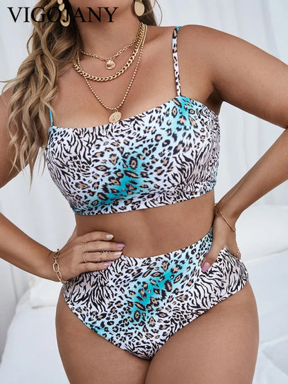 High Waist Plus Size Bikini Women Strapped Push Up Swimsuit Backless Beach Bathing Suit Summer Beachwear