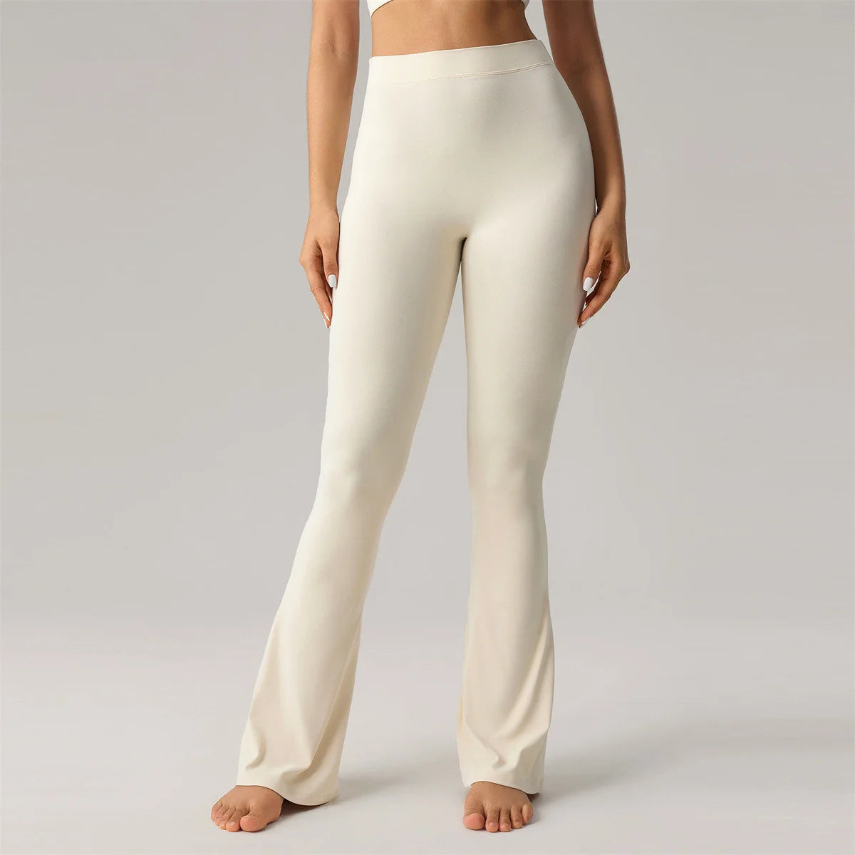 V Back High Waist Bell-bottoms Women Flare Leggings Quick Dry Sports Wide Leg Pants Exercise Trousers Running Yoga Gym Leggings
