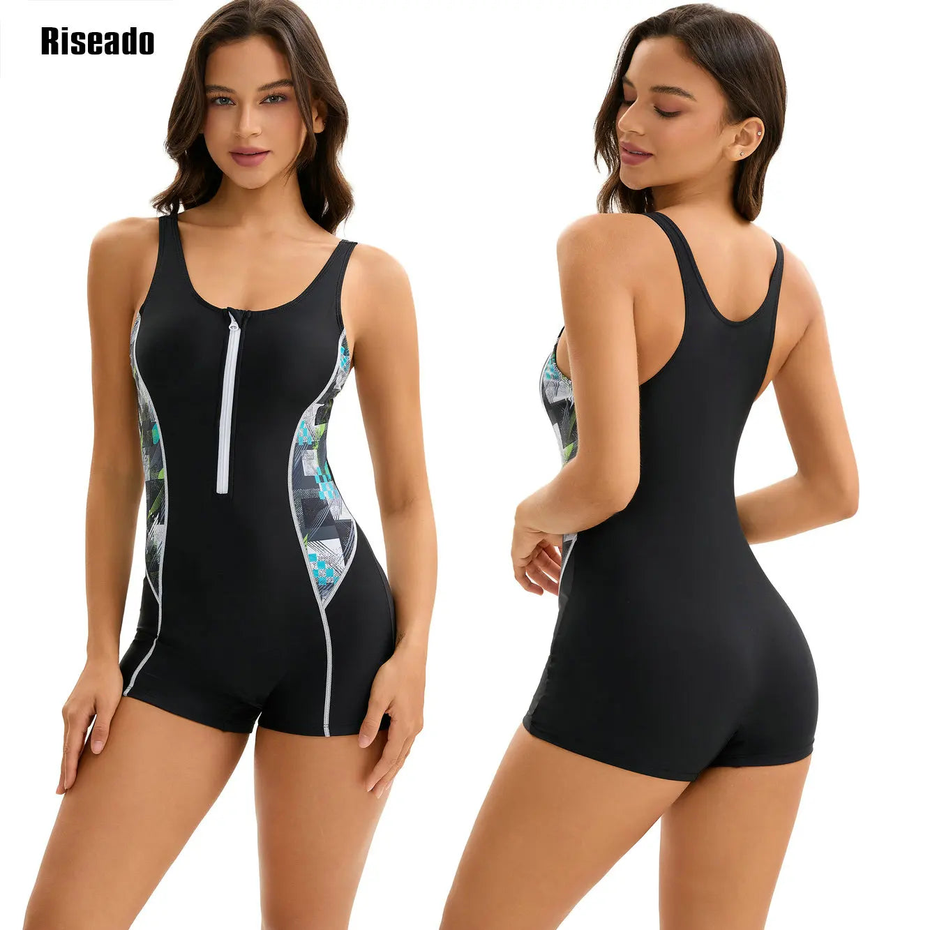 Women's One Piece Printed Boyleg Unitard Swimsuit Modest Swimwear Training Bathers Pool Beach