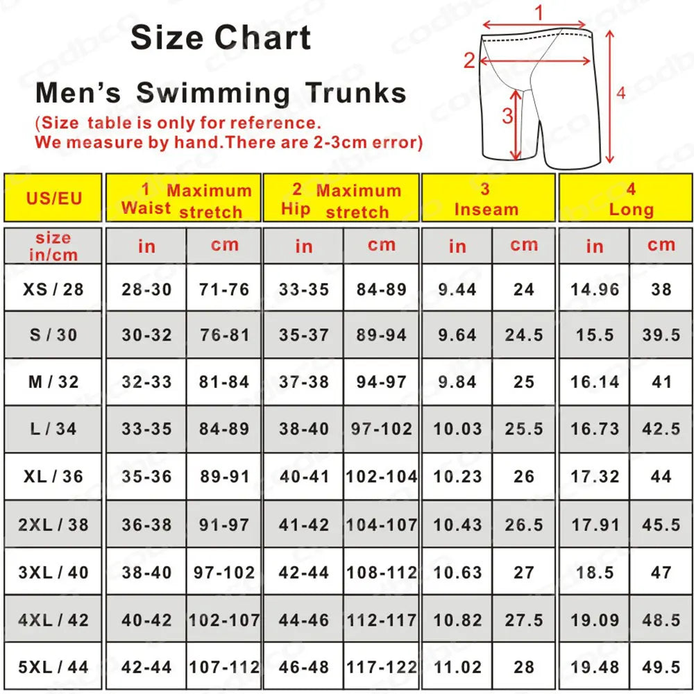 Men's Swim Jammer Swimsuit Racing Shorts Athletic Training Swimwear Swimming Trunks Beach Tights Shorts Lycra Bathing Suit
