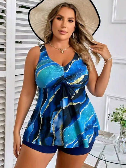 Plus Size Swimwear Women Tankini Woman Swimsuits Two Piece Swimsuit Bikini Beachwear Big Size Bathing Suit Monokini
