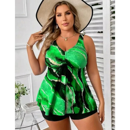 L-5XL Plus Size High Waist Bikini Women's Push Up Large Size 3XL 4XL Swimsuit Summer Tummy Control Swimwear Tankini Sets