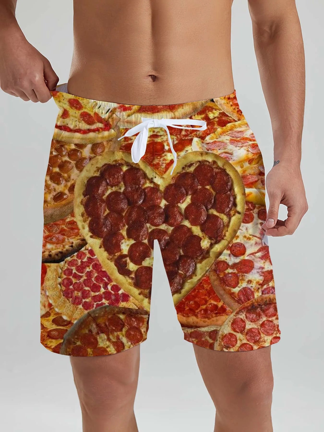 Fashion Fast Food Beach Shorts Men Cool Hawaiian Vacation Swim Trunks 3D Printing Snack Short Pants Summer Surf Board Shorts
