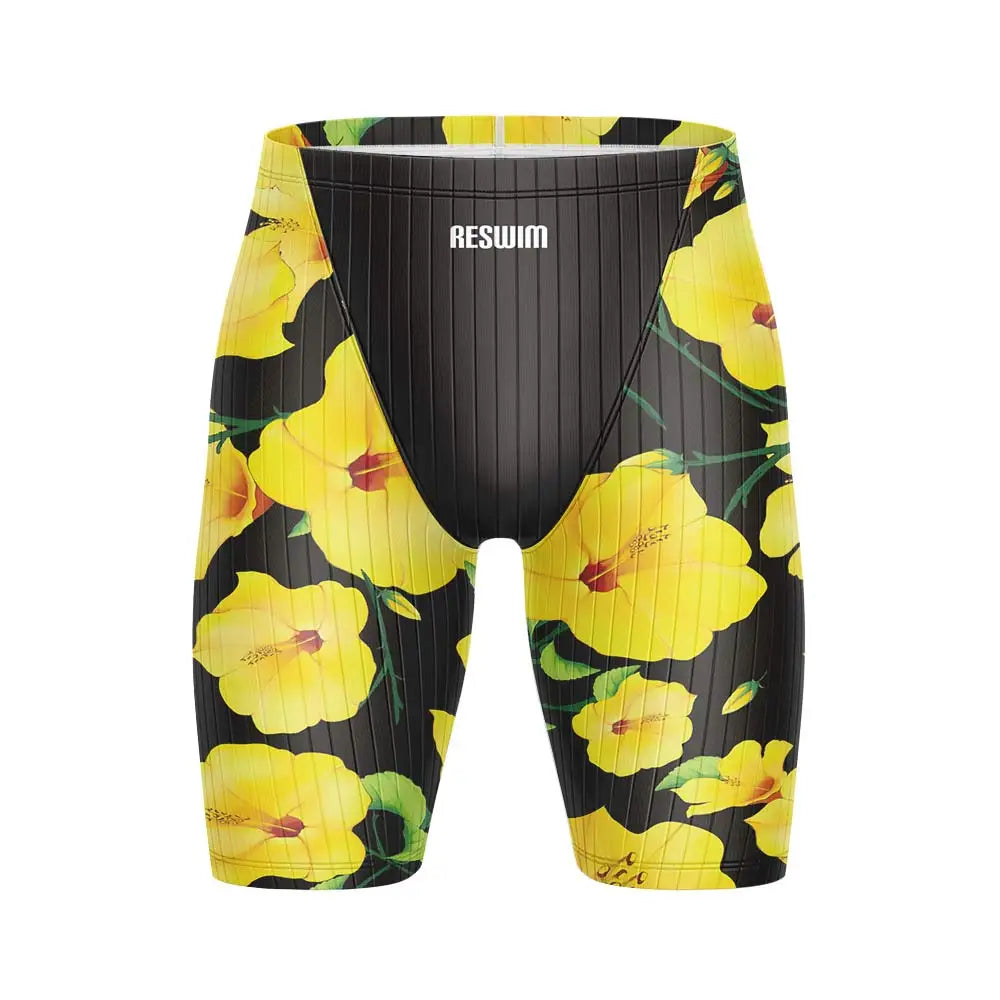 Men's Swim Jammer Swimsuit Swimming Trunks Beach Tights Shorts Athletic Training Swimwear Pool Suit Running Surfing Pants