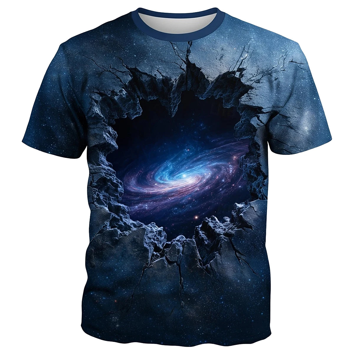 Men's Space Planet Galaxy T-shirt 3D Printed Fashion Summer Casual Short Sleeve Loose Personalized Top