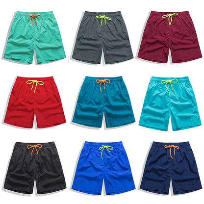 Datifer Brand Summer Men Shorts Fashion Nylon Solid Mesh Liner Drawstring For Swimsuits Male Surf Sports Shorts