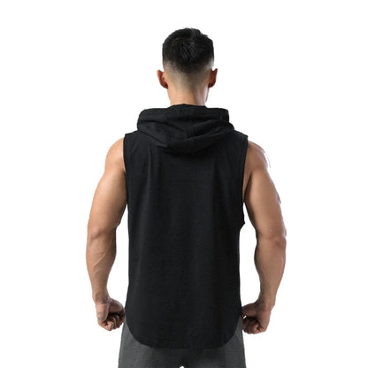 Solid Color Brand New Men's Tank Tops Vest Sleeveless Tees For Male Hooded Man Vests Tops Hip Hop Men Tank Top T shirt