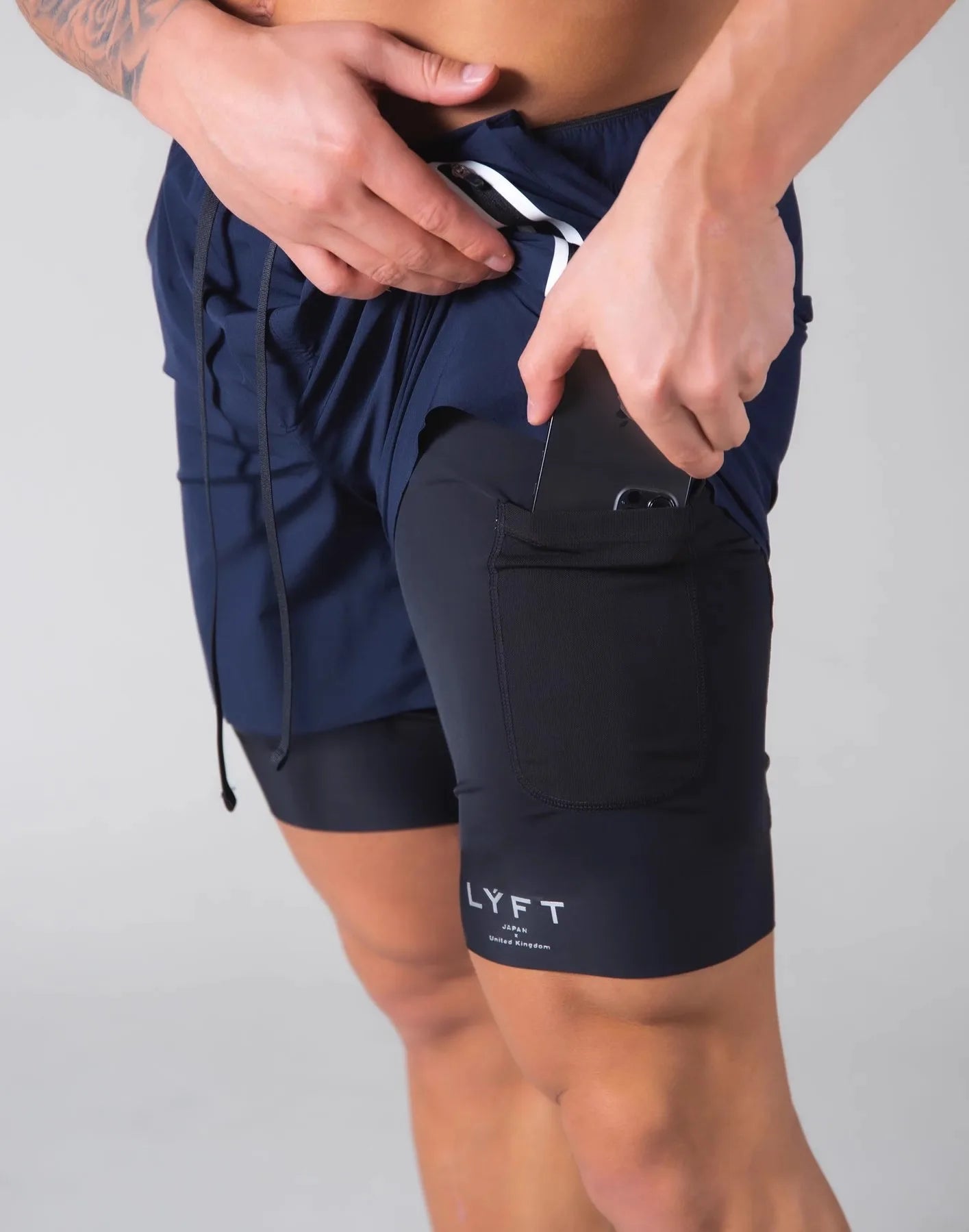 Running Training Men's Sports Shorts Double-layer Anti-glare Quick-drying Fitness Shorts