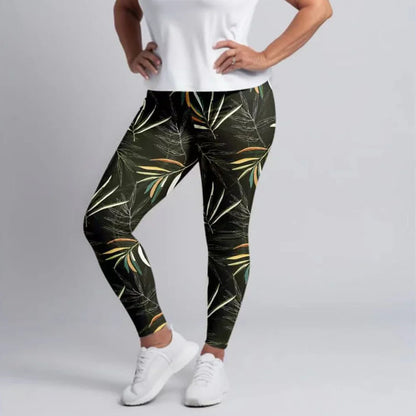 Fitness Leggings High Waist 3D Flowers Pattern Digital Print Casual Trousers Woman's Leggings