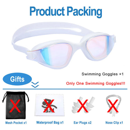 Unisex Adult Swimming Goggles – Anti-Fog Swim Glasses for Men & Women – Adjustable Silicone Waterproof Professional Swim Eyewear