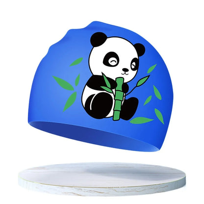 Lightweight Waterproof Children Swimming Cap Silicone Cartoon Kid Swimming Hat Protect Ears Animal Bathing Hats Cap Swimming Pool