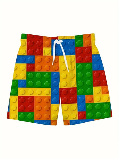 3d Print Rainbow Graphic Short Pants For Men Fashion Street Fashion Breathable Colorful Beach Shorts Vacation Swim Trunks