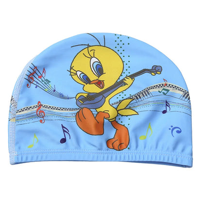 Children Cartoon Swimming Cap Kids Elastic Fabric Swimming Pool Water Sport Protect Ears Hat Swim Bathing Hats Caps Boys Girls