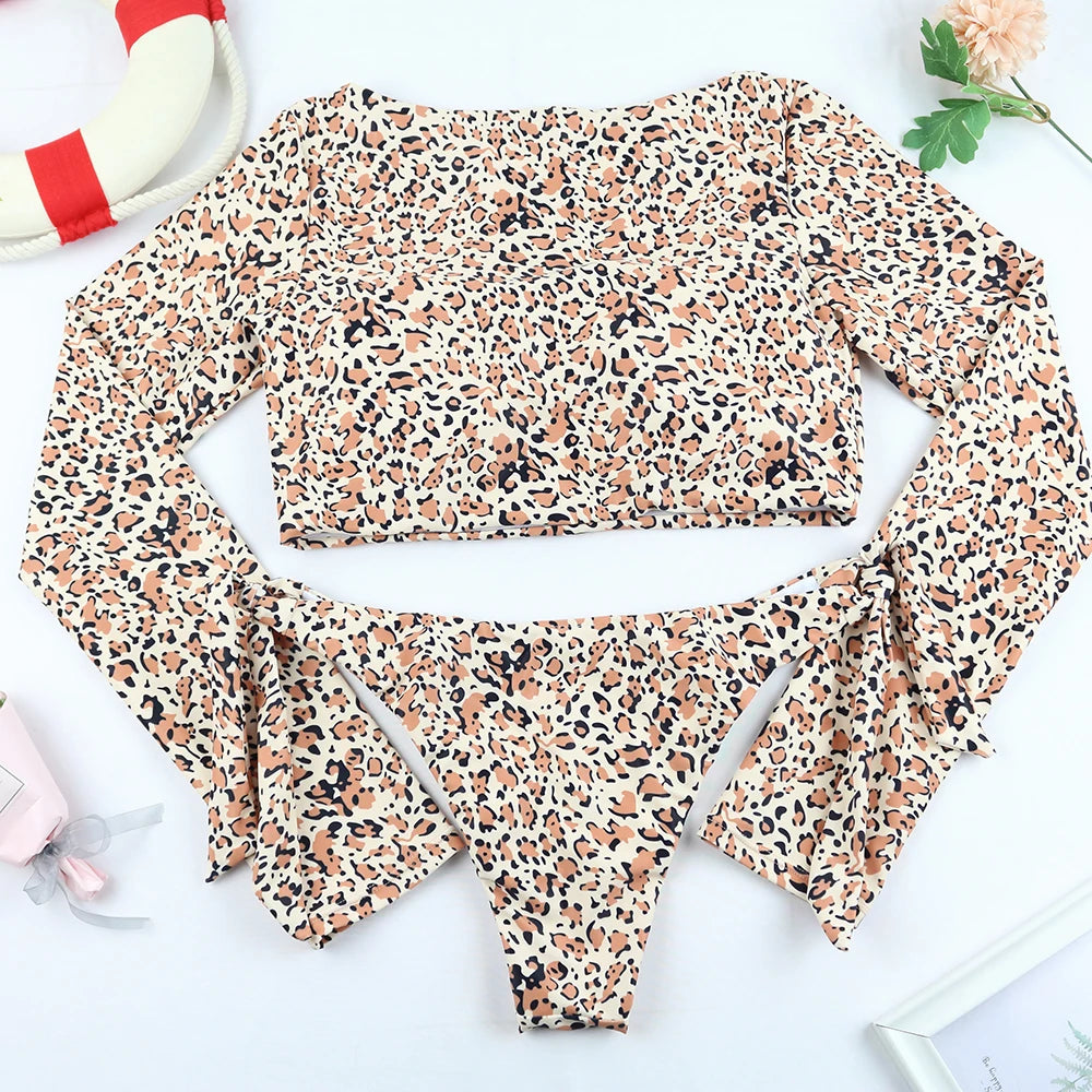 Women Swimsuit Female Swimwear Long Sleeve Bikini Set Brazilian Beachwear Surfing Swimming Bathing Suit