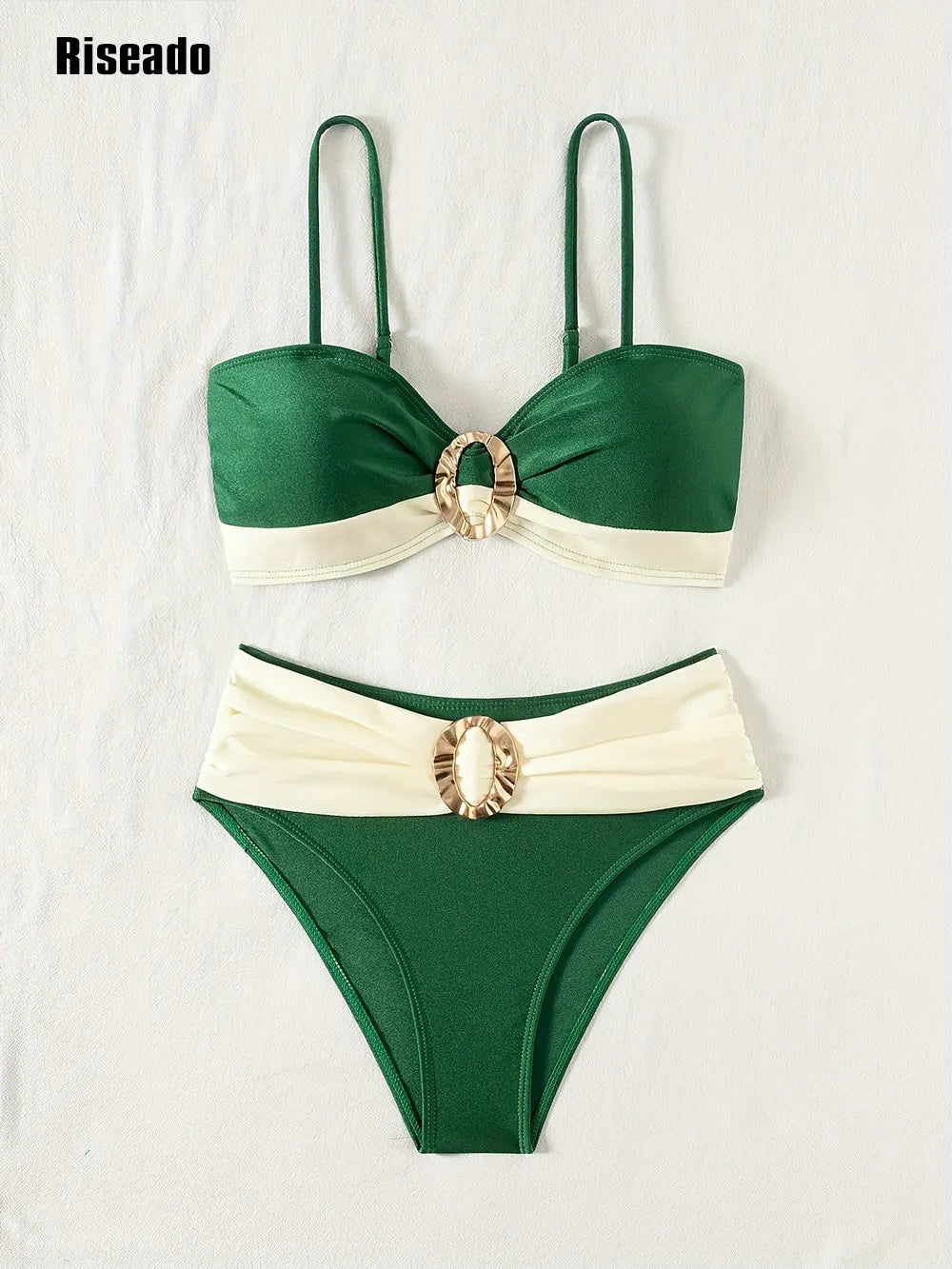 Women's Push Up Bikini Sets Two Piece High Waisted Swimsuit O-Ring Beach Swimming Wear