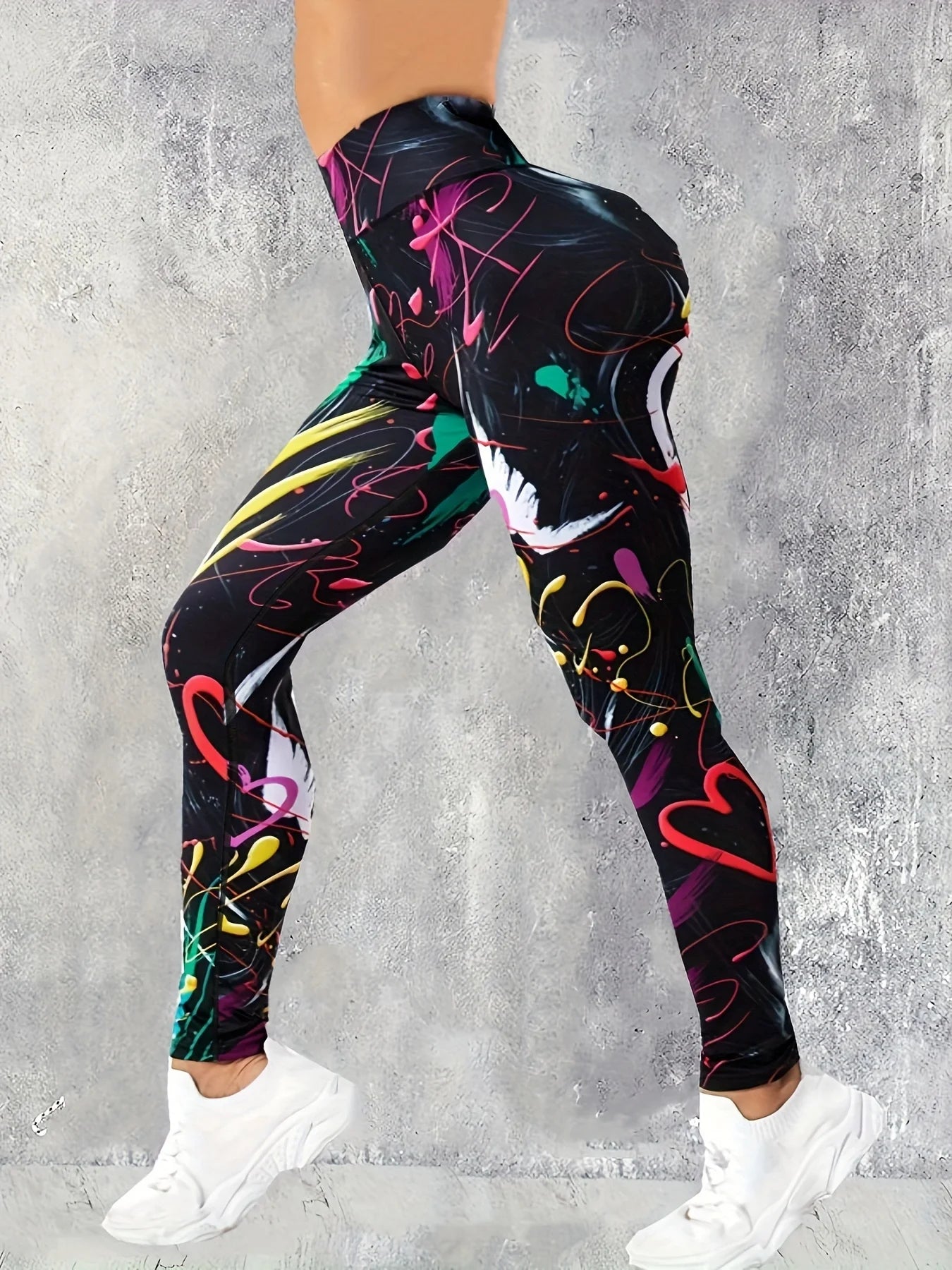 Colorful graffiti Yoga Pants Sport Leggings Women Seamless High Waist Push Up Woman Tights Fitness Workout Leggins Gym Clothing