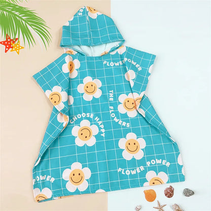 Beach Towel for Boys Girls Hooded Bath Towel Wrap Toddler Pool Towel with Hood Microfiber Absorbent Sweat-absorbent Swim Robe