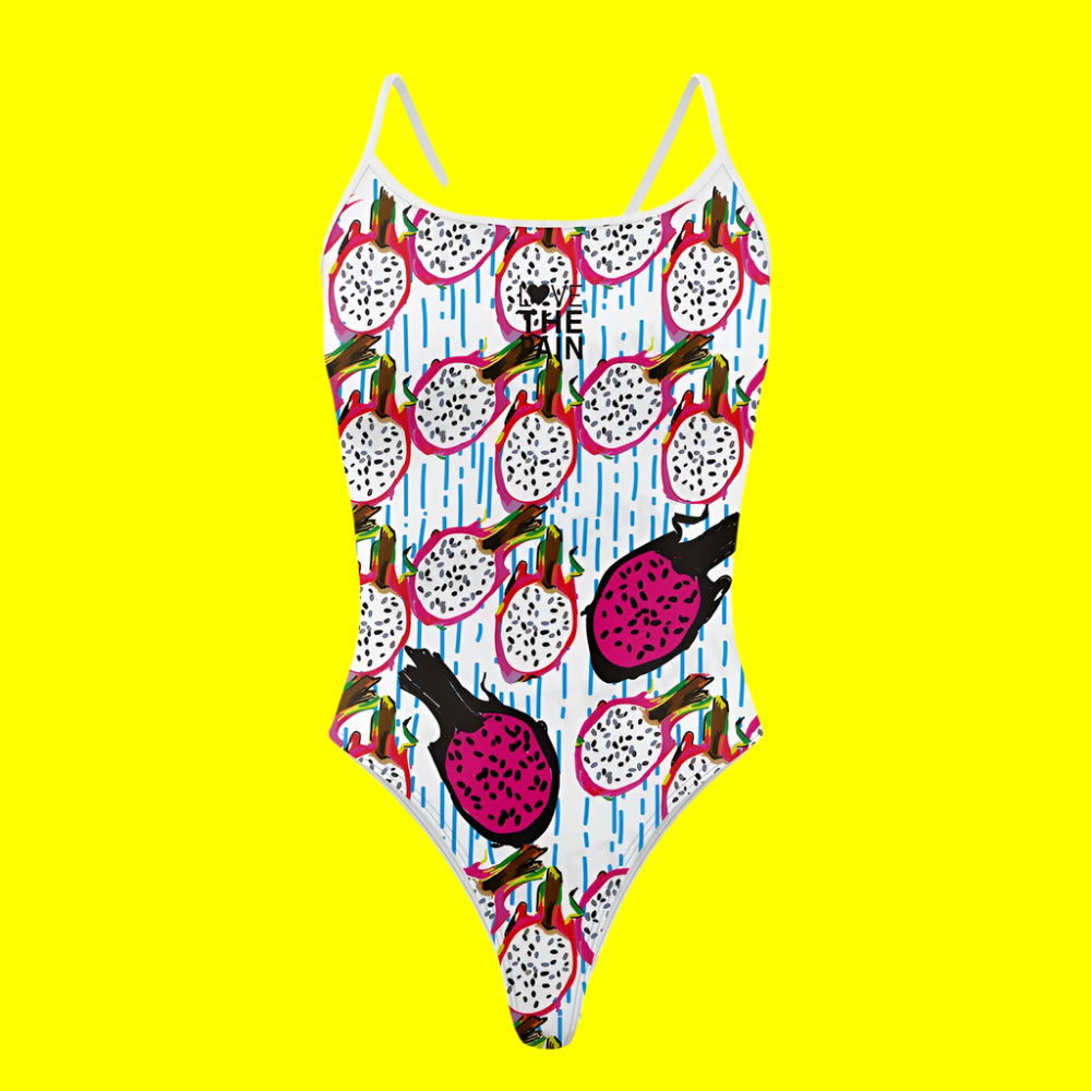 Love The Pain Summer Ladies One Piece Flower Waves Swimsuit