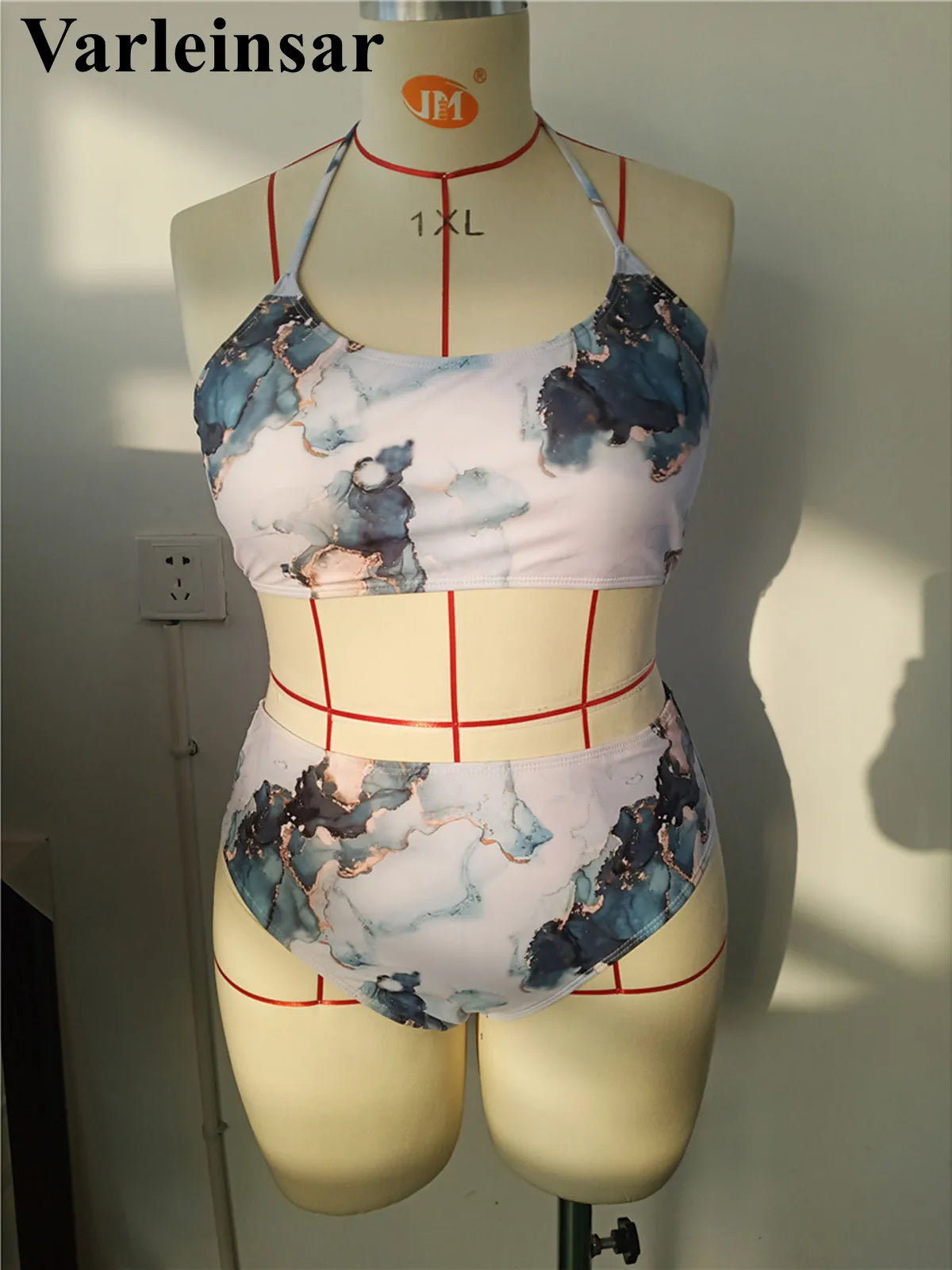 0XL - 4XL  Printed Bikini Large Size Swimwear Plus Size Women Swimsuit Female Two-pieces Bikini set Bather Bathing Suit