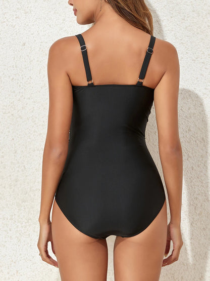 Women Swimsuit One Piece Cross Floral Printed Swimwear Female Swimming Suit Beachwear
