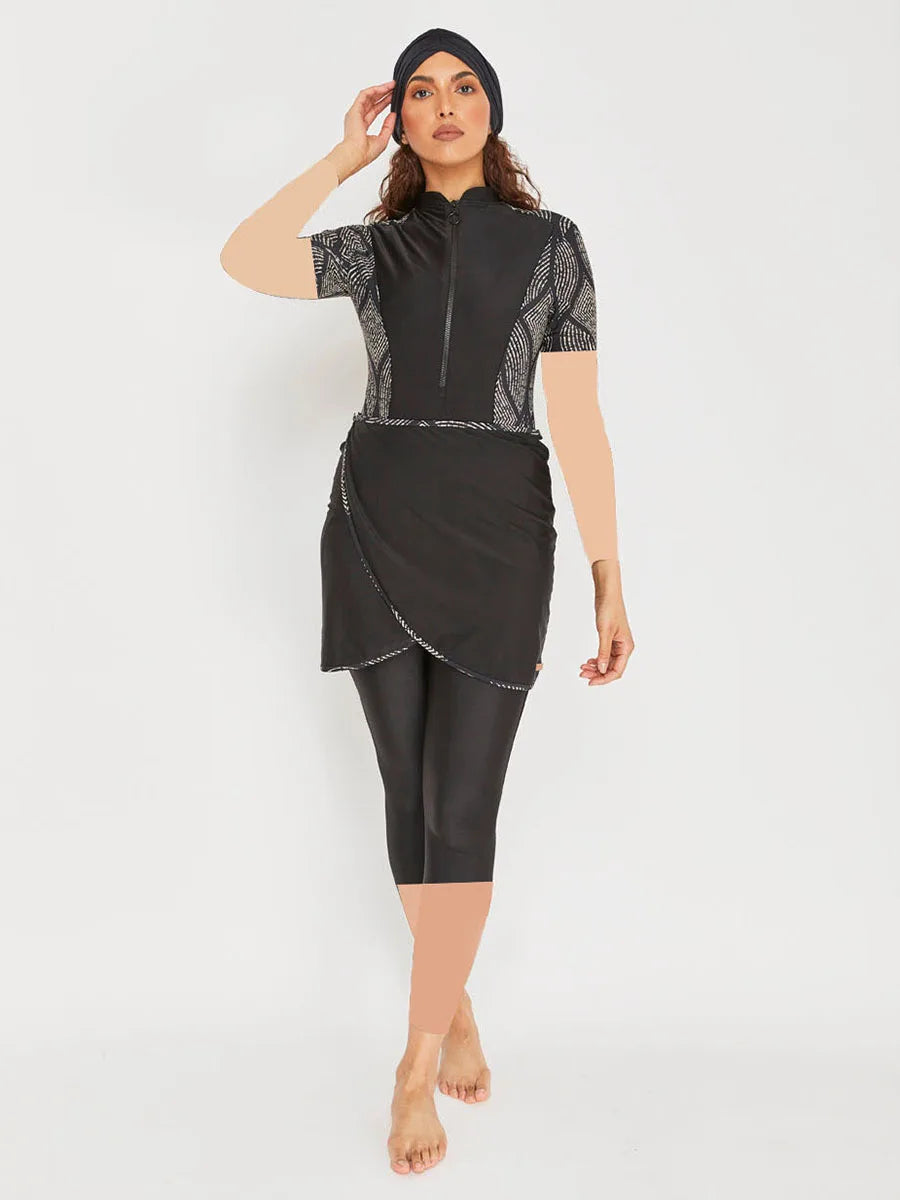3PCS Modest Burkini Femmes Short/Long Sleeves Islamic Swim Suit Swimwear Women Swimsuit