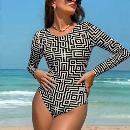 Rash Guard Swimsuit Women Summer Bathing Suit Long Sleeve Swimwear Women Beach Swimming Suit For Female