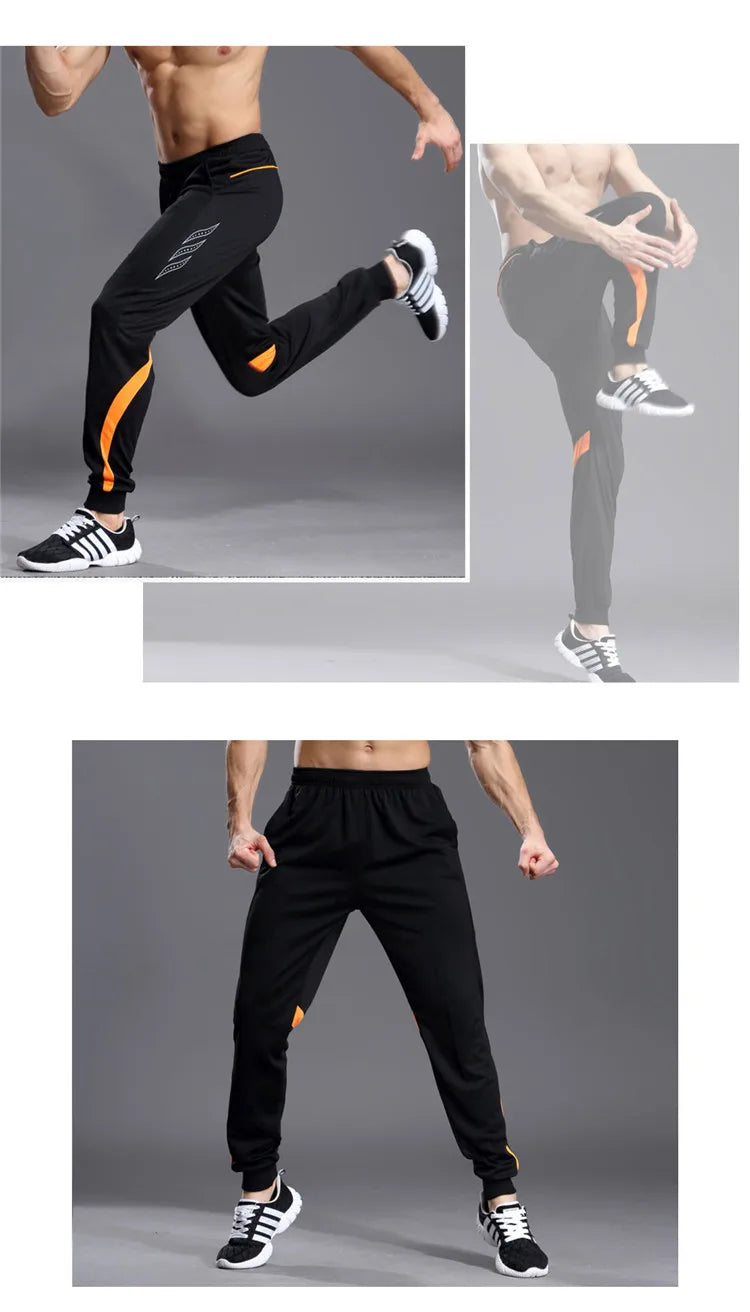 Men Running Sport Pants With Zipper Pockets Football Joggings Training Sweatpants Basketball Soccer Trousers workout pant Male