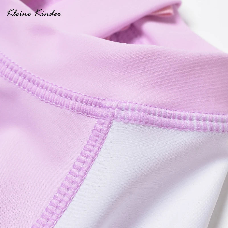 Girls' Long-Sleeve Rash Guard Set with Shorts & Cap