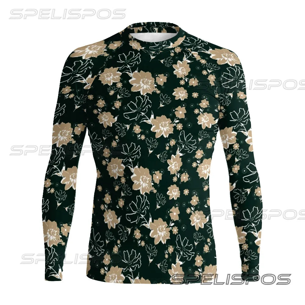 Men Long Sleeve Surfing Clothing UV Protection Water Sports Swimming Tops High-Elastic Diving Tight Swimwear